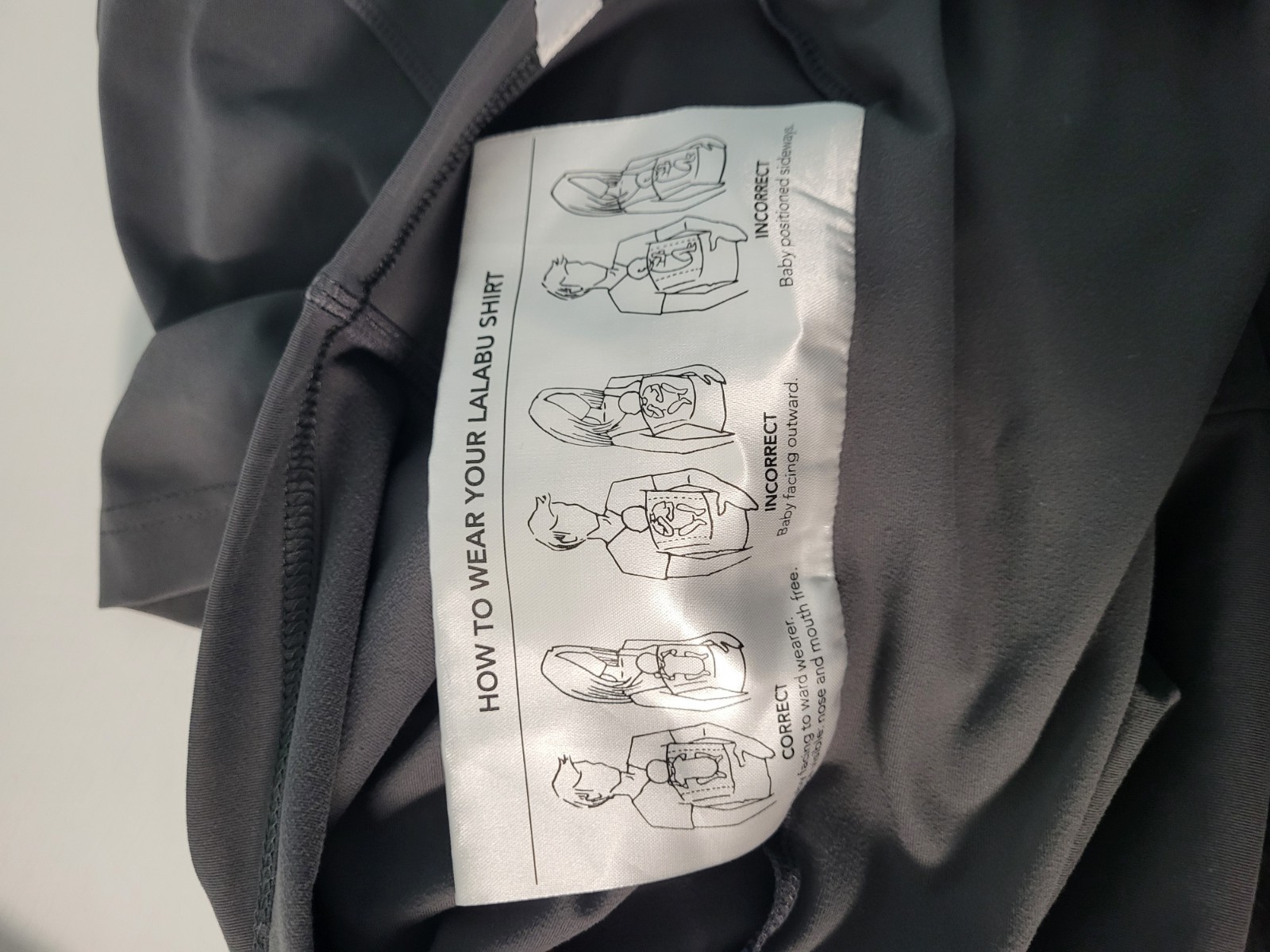 LALABU Dad Shirt Mens Size Large Gray Baby Carrier Soothing Kangaroo Pocket gallery