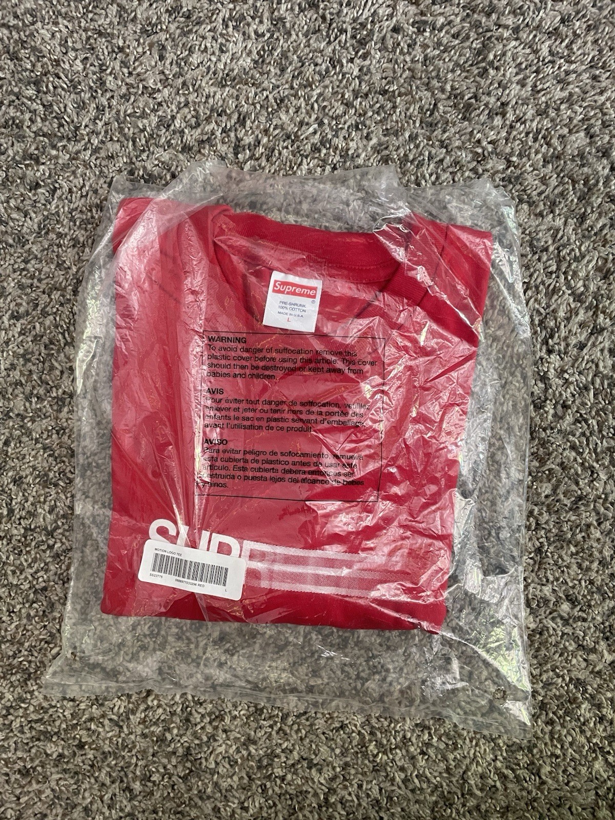 Size Large - Supreme Motion Logo Tee (Red) Brand New! gallery