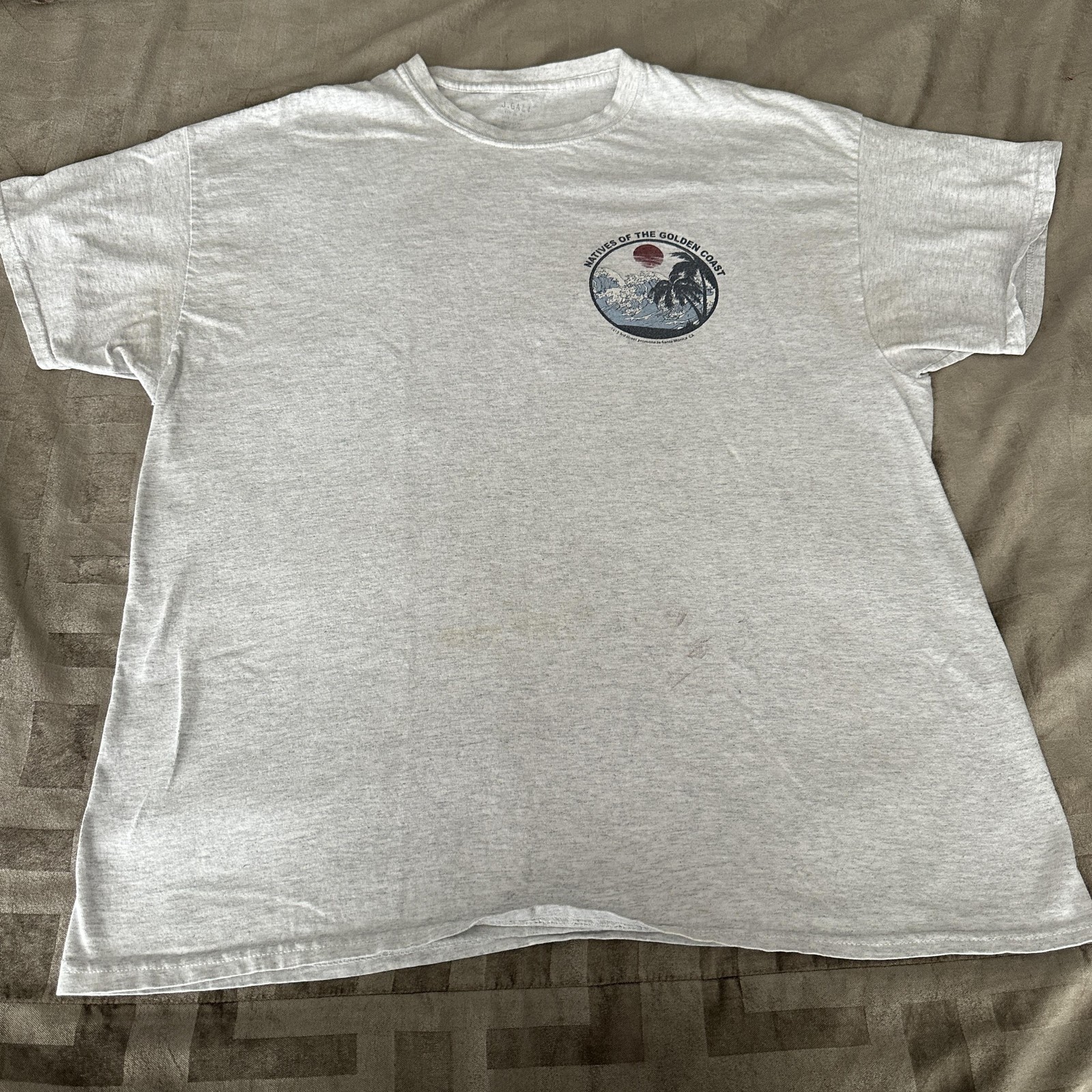 J. Galt Shirt Mens Large Gray Natives Of The Golden Coast Graphic Tee Back Print gallery