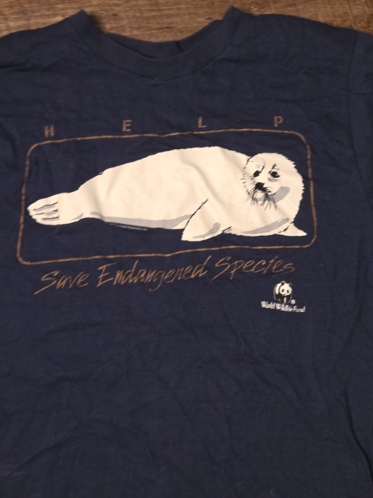 Vintage World Wildlife Fund Seal T Shirt Endangered Species Size M USA Artex gallery