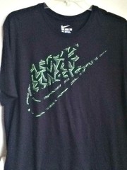 AUTHENTIC NIKE TRI-BLEND LIGHTNING PRINT BLACK T SHIRT 687186-010