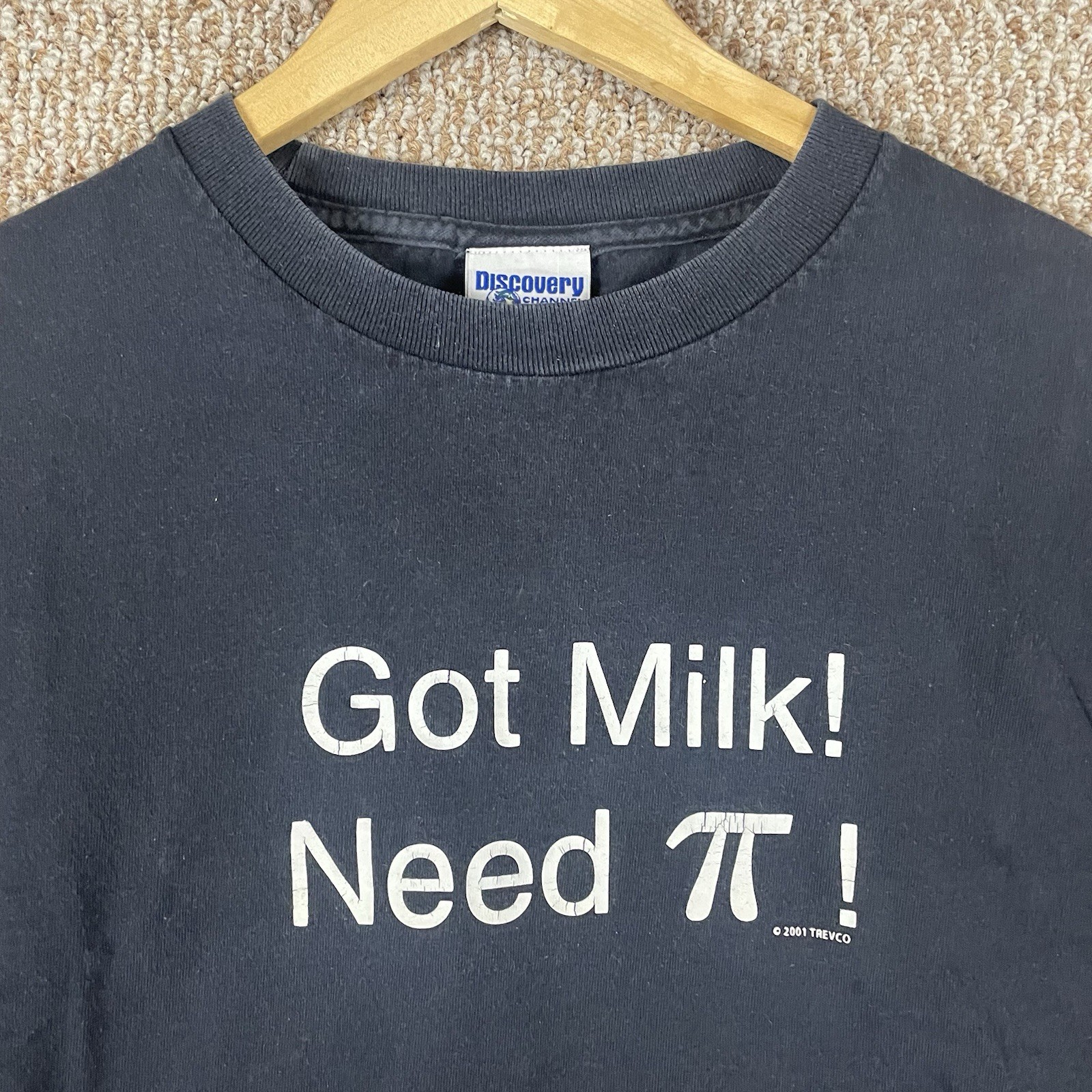 Vintage Shirt Mens L Black Y2K Discovery Channel Promo Tee Got Milk Pi Y2K T109 gallery