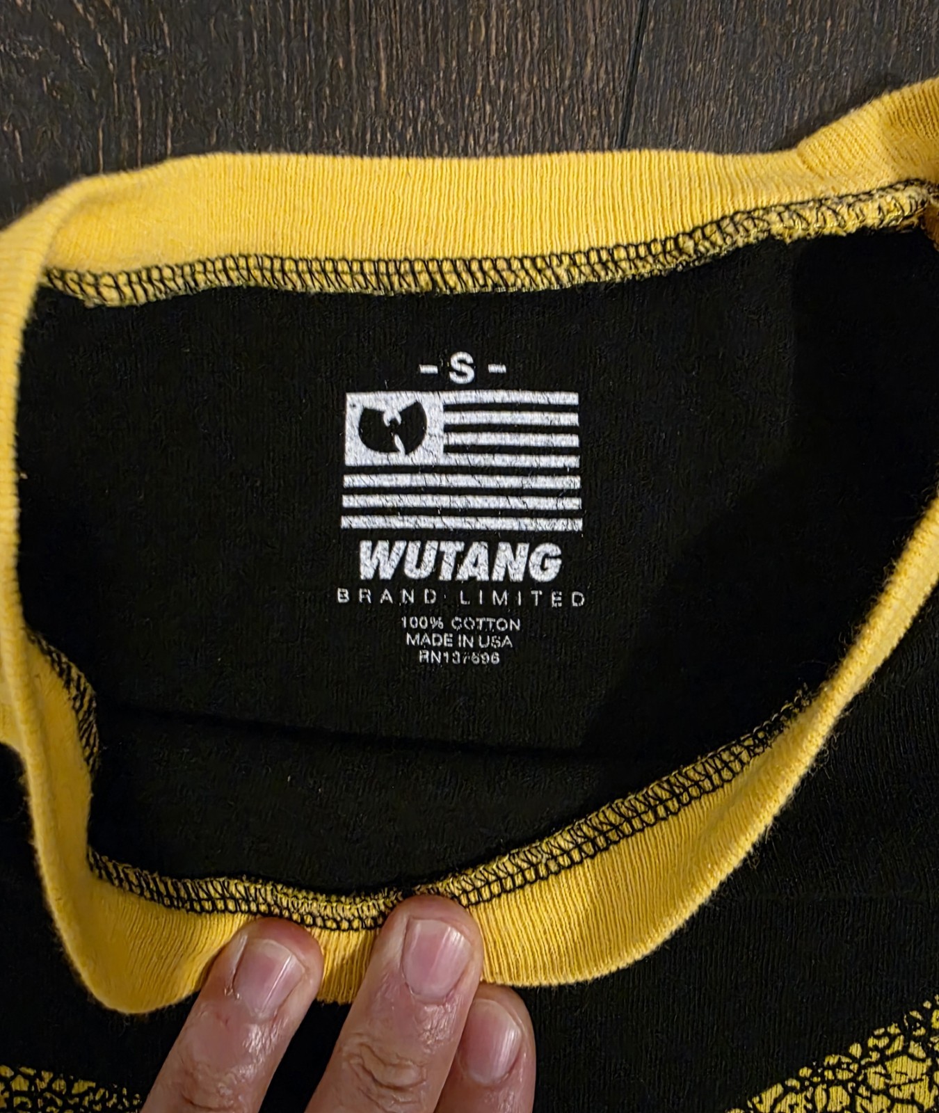 Wu-Tang Brand Limited Baseball Tee Black Yellow Raglan Shirt Rare Graphic Adult gallery