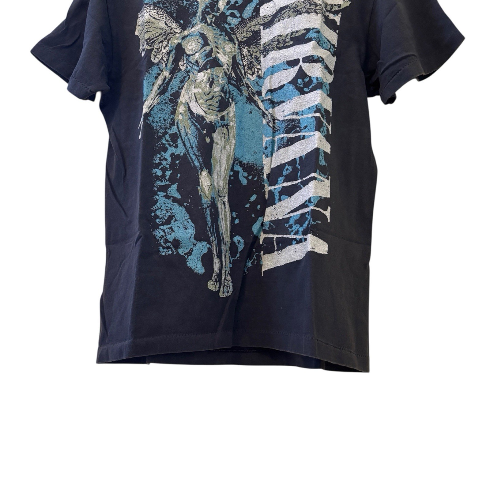 NIRVANA Vintage 90s IN UTERO T-Shirt ANGEL Blue Band Tour REPRINT Size Large gallery