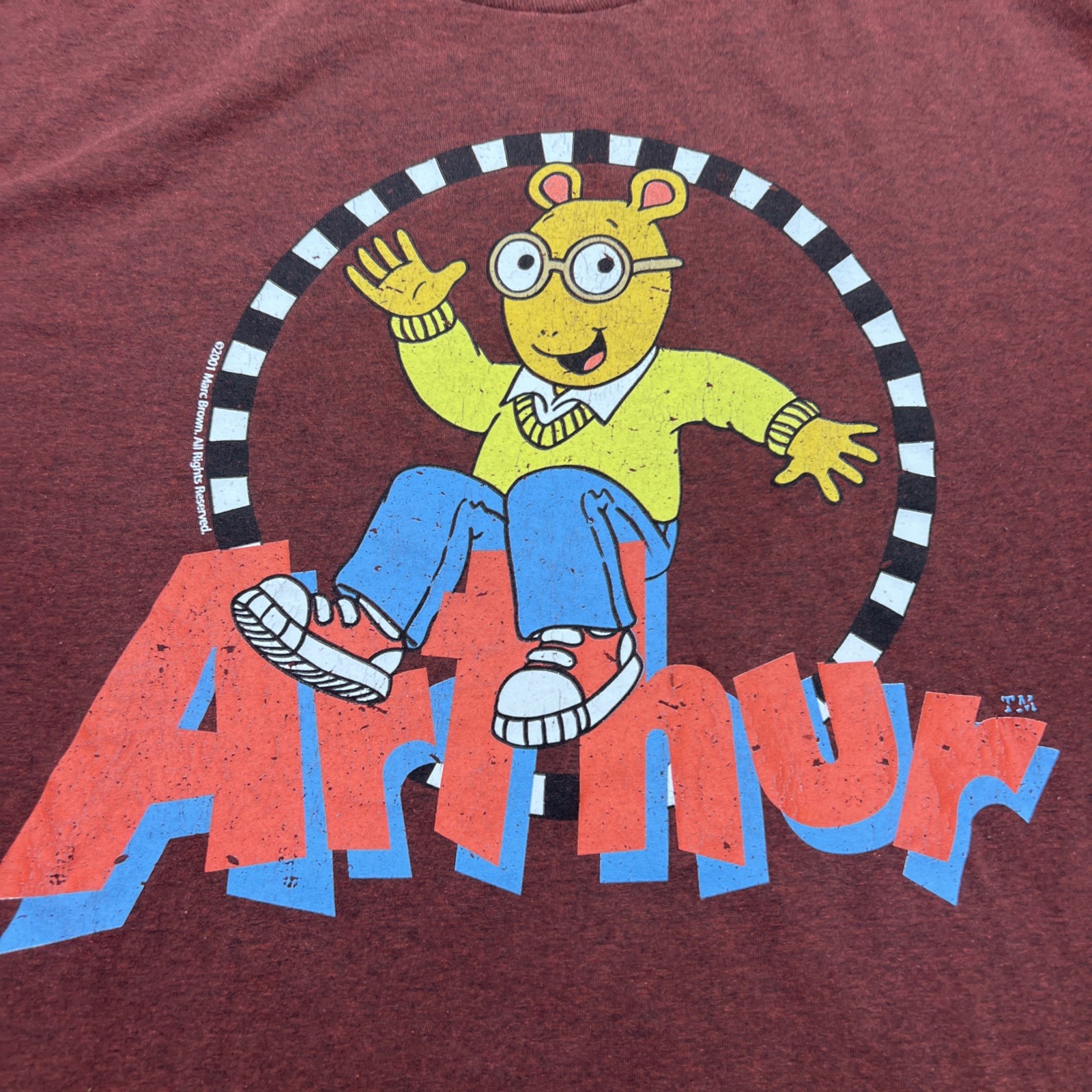 Arthur PBS Cartoon Intro T-Shirt Short Sleeve Red Mens Size 2XL gallery