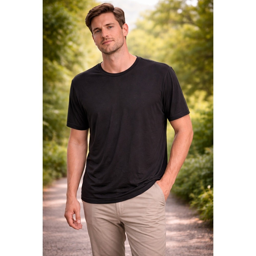 DAVID ARCHY Men’s Undershirt Bamboo Rayon Moisture-Wicking T-Shirts Stretch Crew