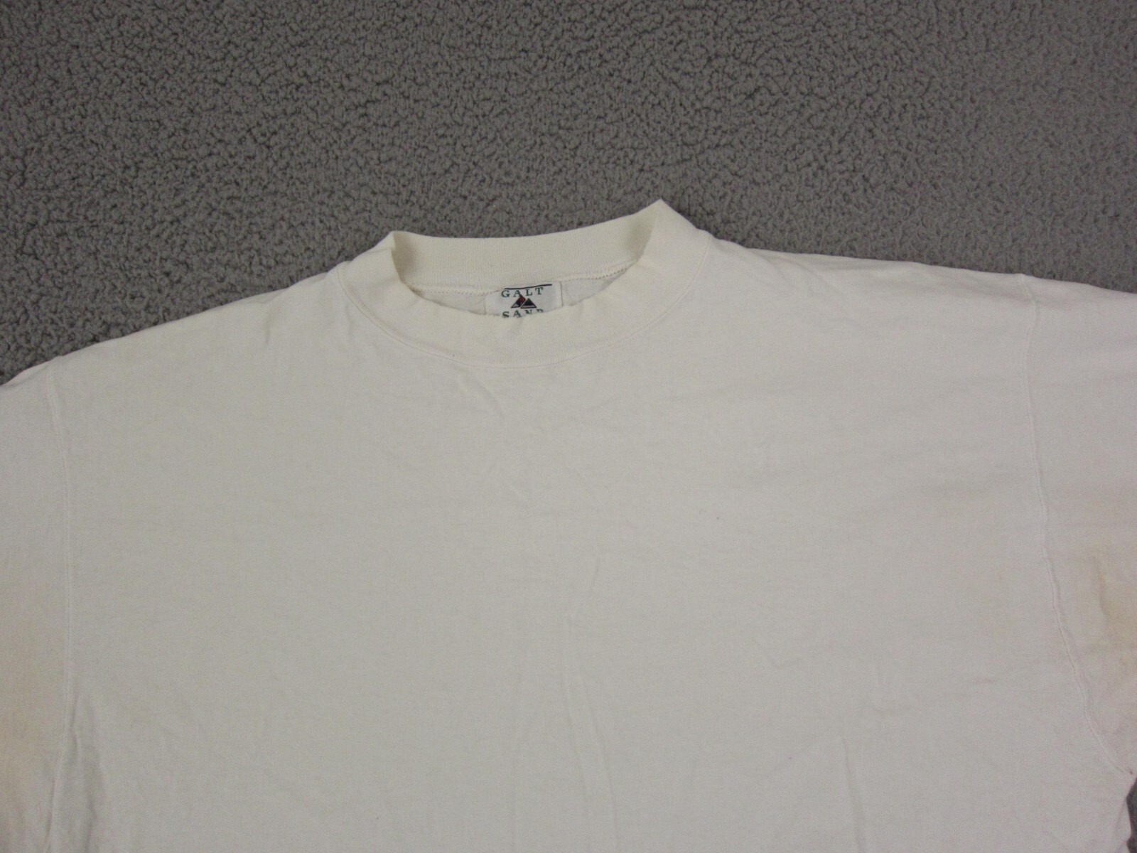 Vintage Galt Sand Shirt Mens Large White Blank Made in USA Single Stitch 90s gallery