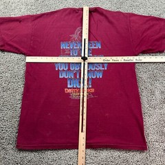 Dirty Dicks Crab Shack Shirt Mens Medium Red Blue Dont Know Dick THRASHED FLAW