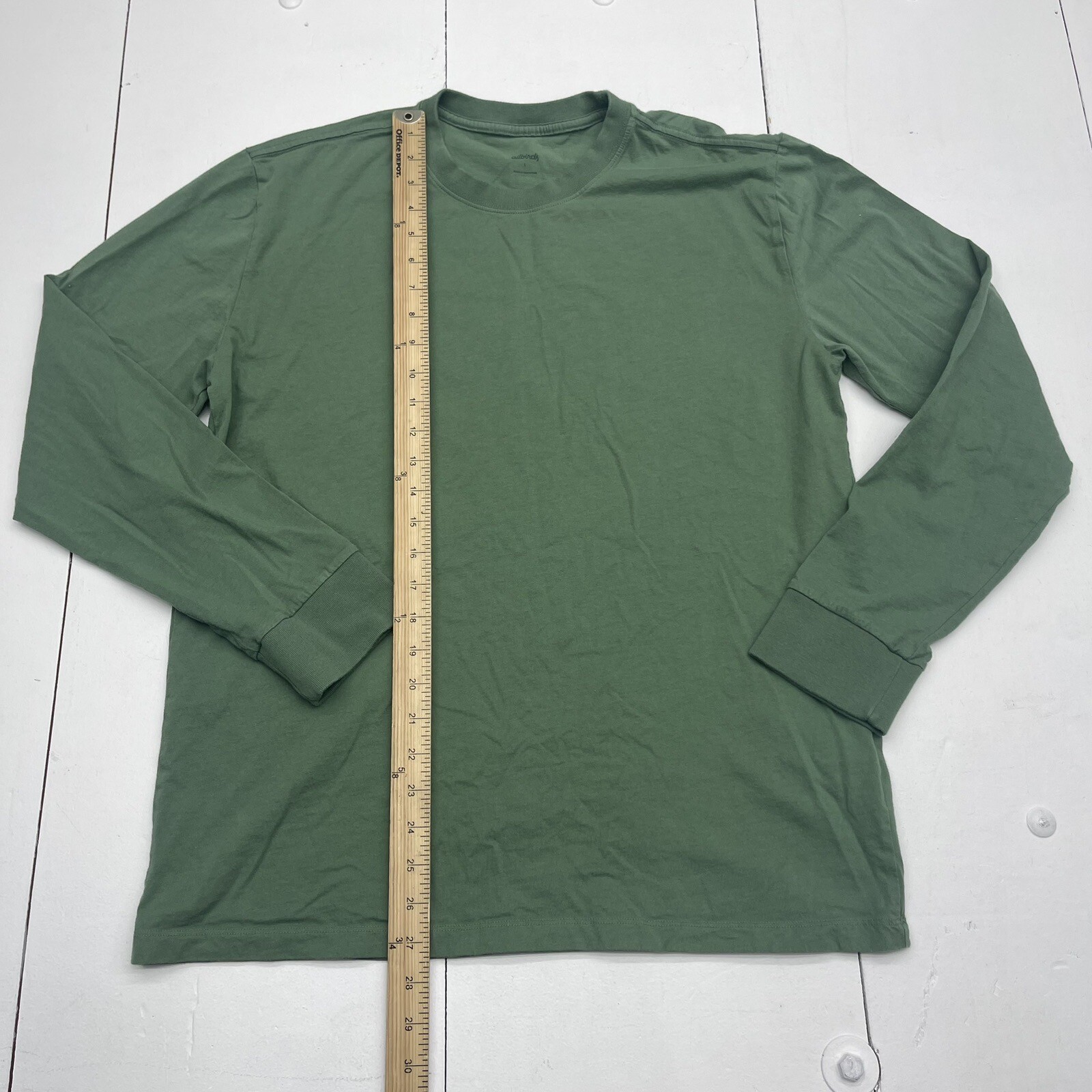 Allbirds Allgood Cotton Long Sleeve Tee Hazy Cargo Green Mens Large gallery
