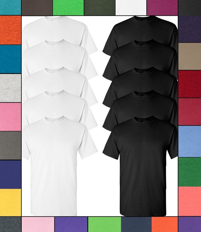 Gildan Adult T-Shirts 10-Pack DryBlend 50/50 cotton/polyester S-3XL G800