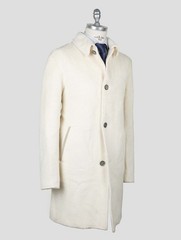 NEW ISAIA WHITE ALPACA WOOL OVERCOAT US 46 – EU 56 I22