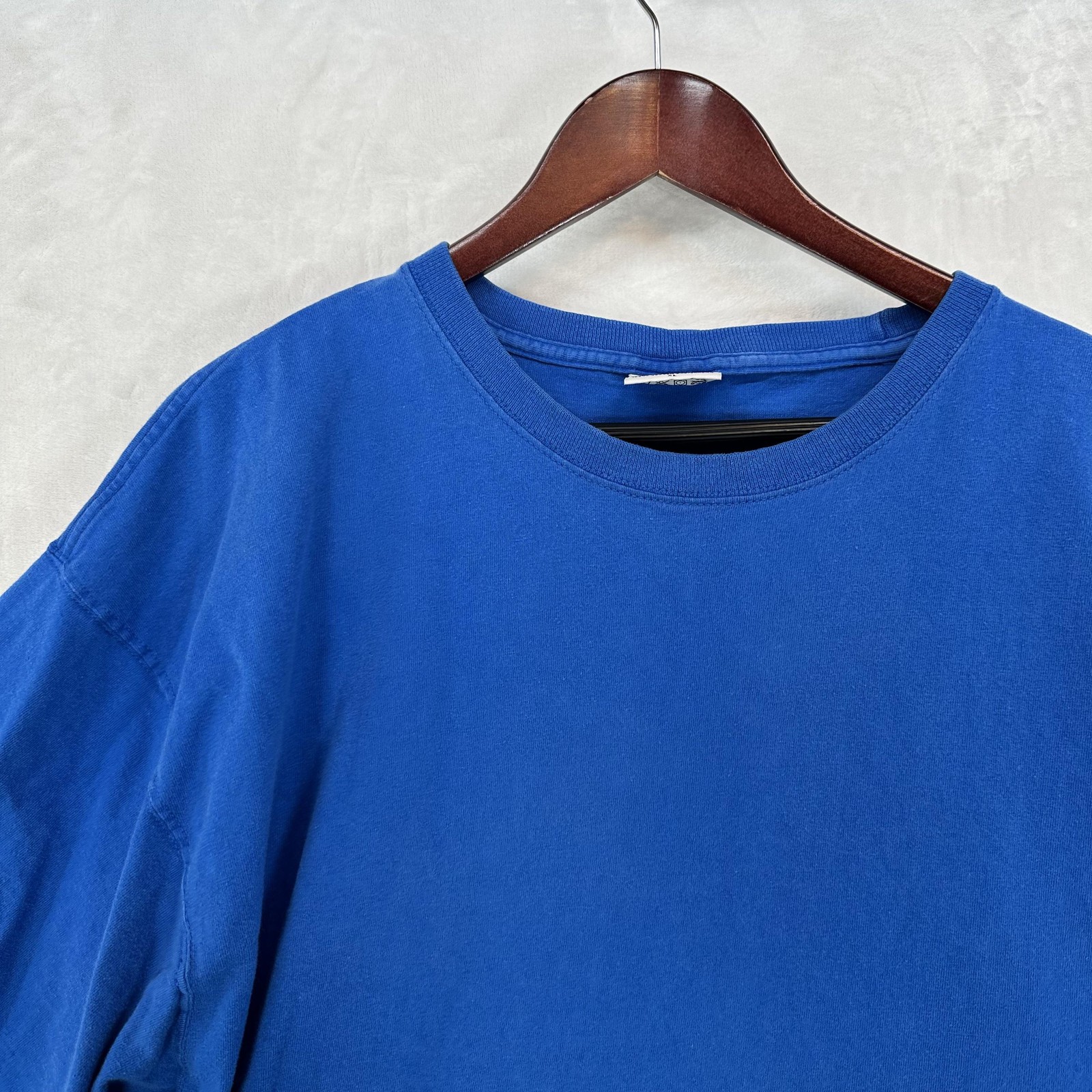 Vintage Pluma Shirt Mens XL Blue Heavyweight Cotton Crewneck Solid Blank Tee 90s gallery