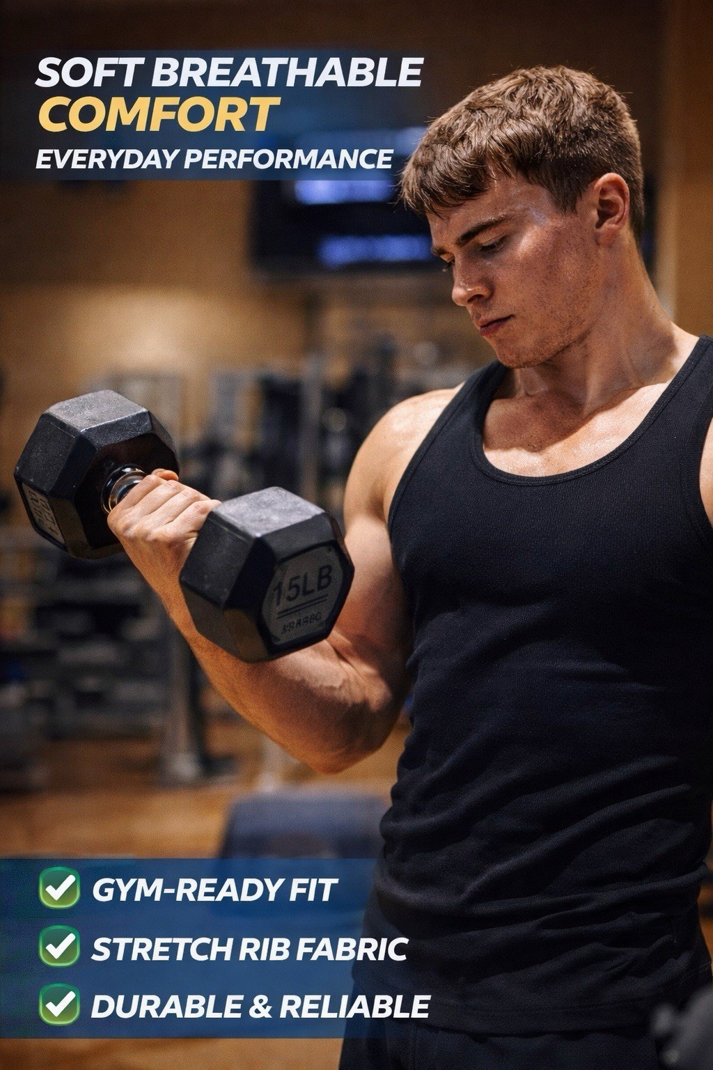 Men 100% Cotton Tank Tops Value 6-Pack Breathable Undershirts Gym Everyday Wear! gallery