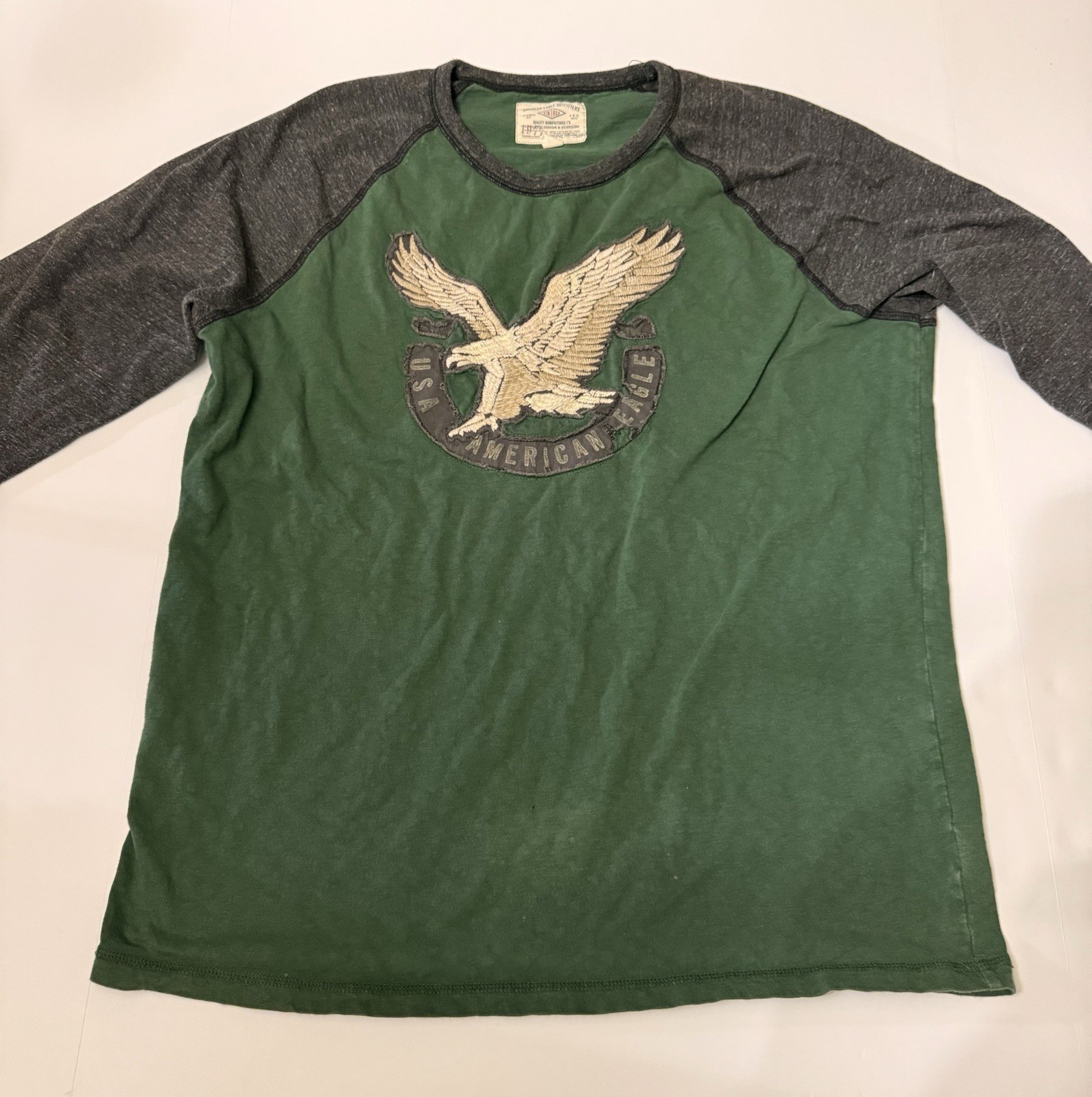 Vintage 1977 American Eagle Outfitters XL Green/Gray Long Sleeve