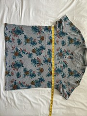CRAFT + FLOW VOYAGE Men’s Tropical Print Henley T-Shirt Gray Orange Size XL