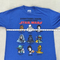 Star Wars T Shirt Everything I Know Blue Short Sleeve Yoda Luke Men Large