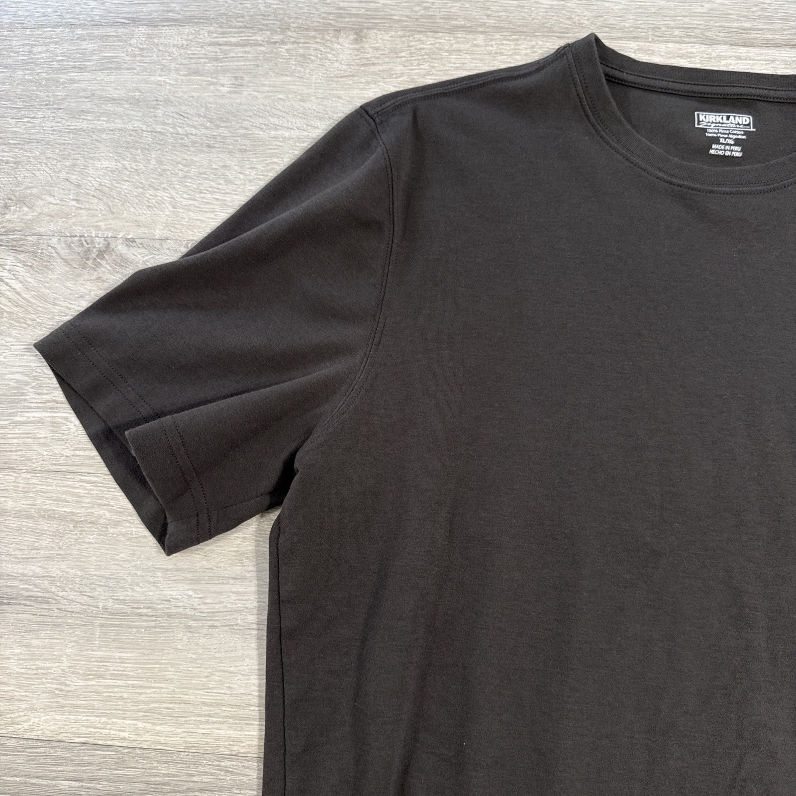 Kirkland Signature Shirt Men's XL Black Pima Cotton Basic Solid Tee gallery
