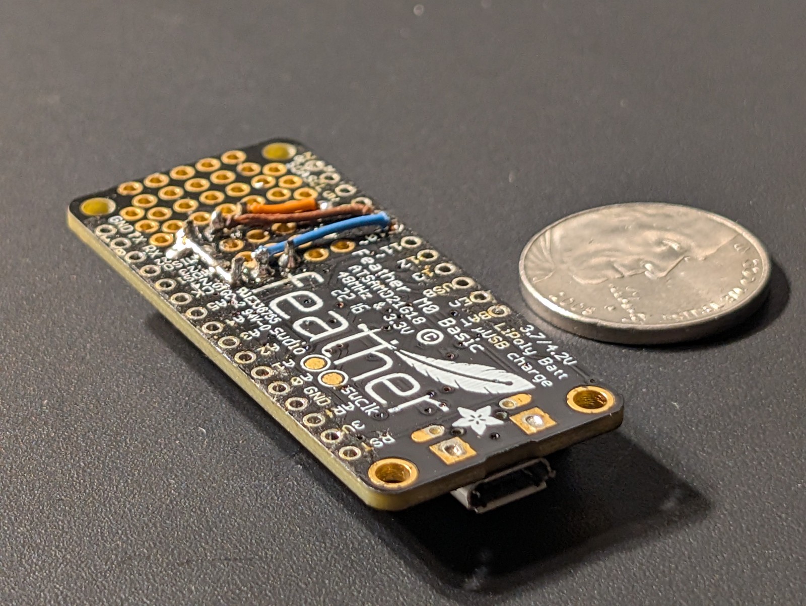 Adafruit Feather M0 Microcontroller With MEMSIC 2125 Accelerometer