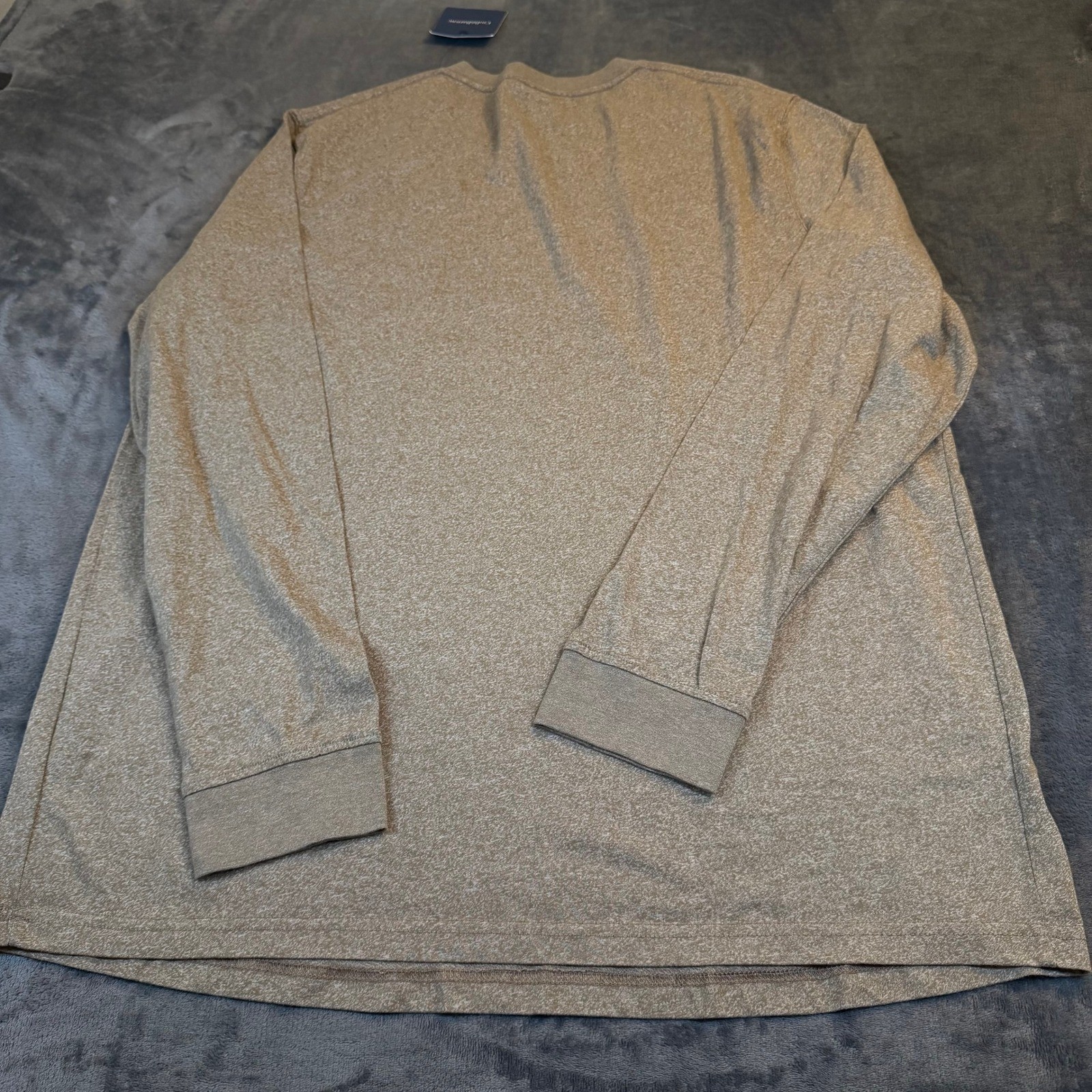 Croft & Barrow Easy Care V-Neck Long Sleeve Tee Heathered Tan Mens 2XB NWT gallery