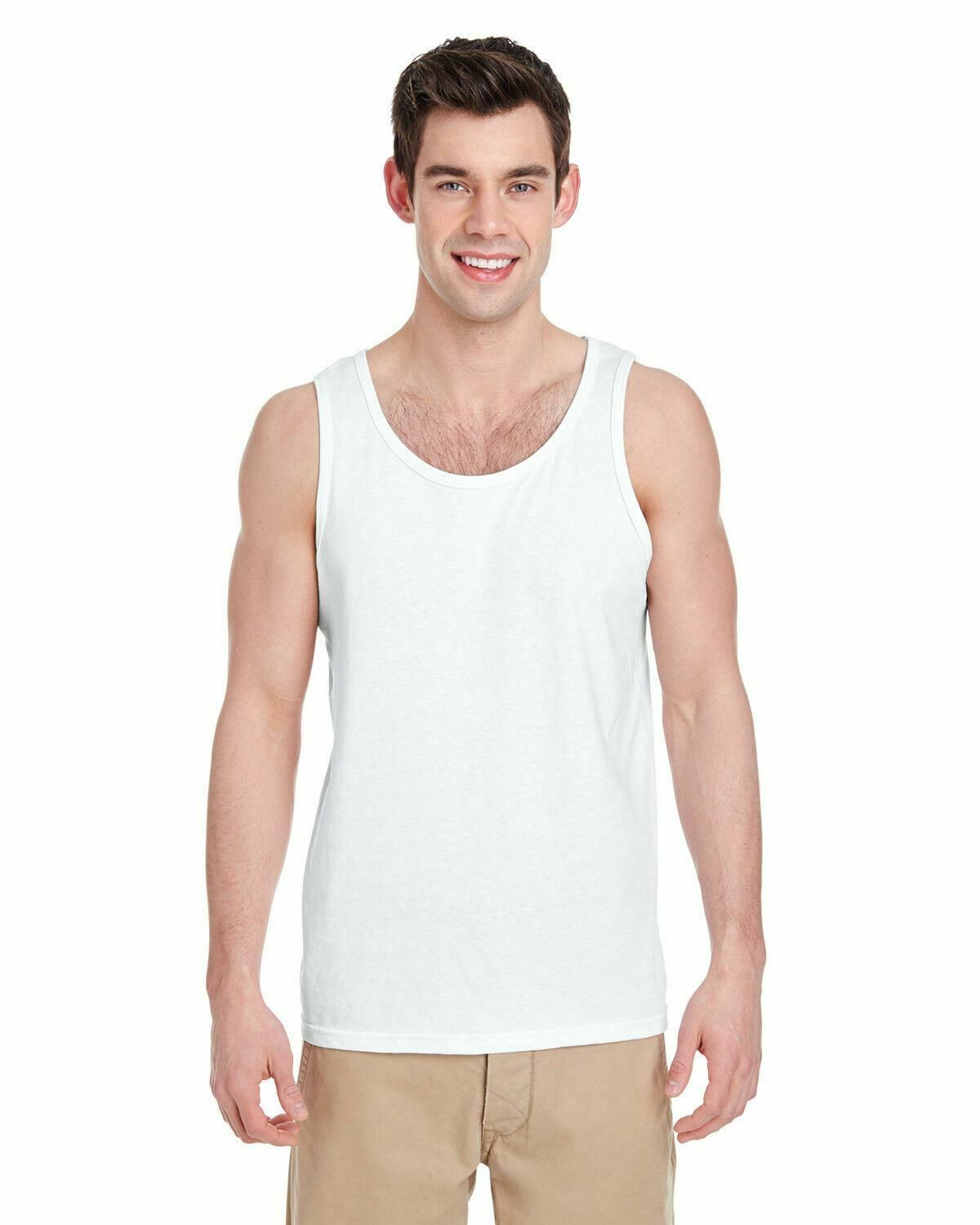 Gildan Men's Heavy 100% Cotton Tank Top Plain Tee Muscle Gym Sleeveless 5200 gallery