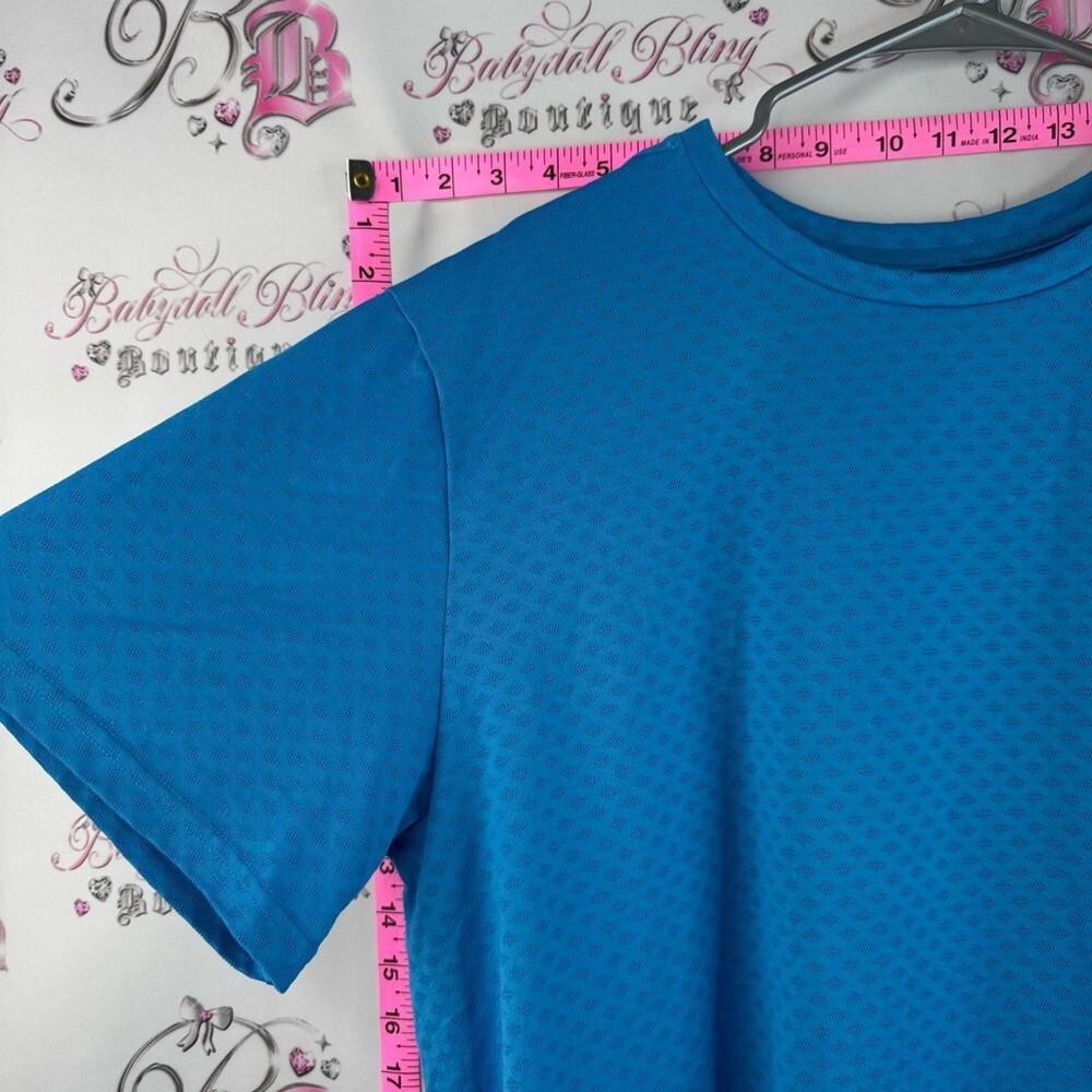Nike T-shirt stretchy Bright Blue Dri-FIT Short Sleeve Athletic Tee gallery
