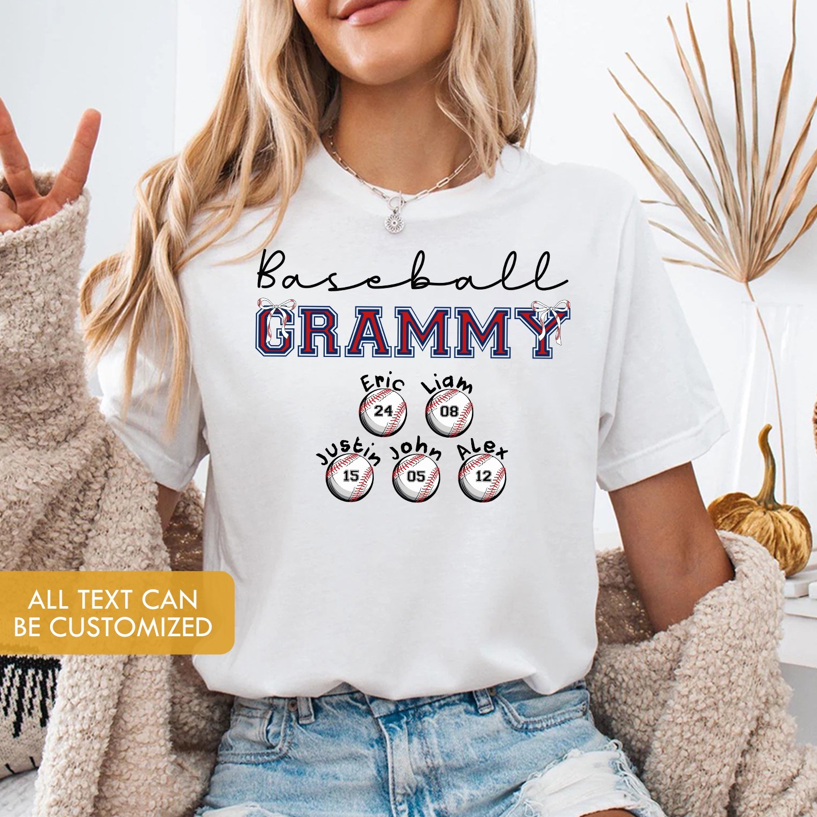 Personalized Baseball Grammy Shirt Custom Player Name Number Grandma Gift Tee gallery