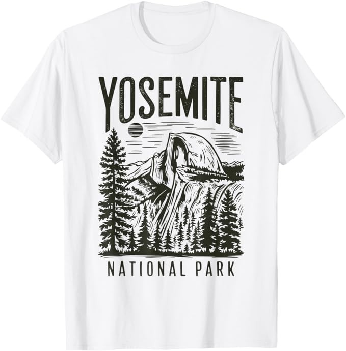 Retro Yosemite Half-Dome National Park Vintage Womens Mens T-Shirt gallery