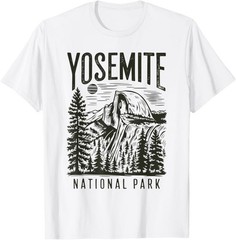 Retro Yosemite Half-Dome National Park Vintage Womens Mens T-Shirt