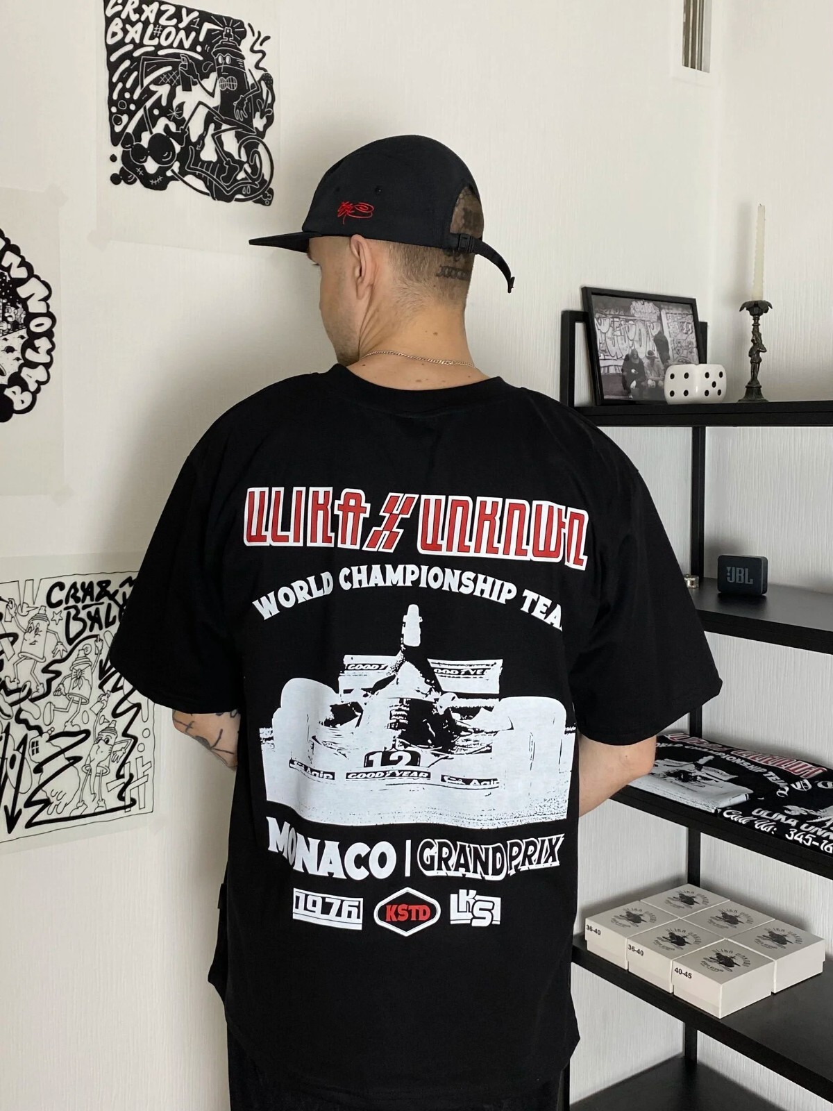 NEW! Streetwear t-shirt big logo printed ulika unknwn hip hop y2k avant garde