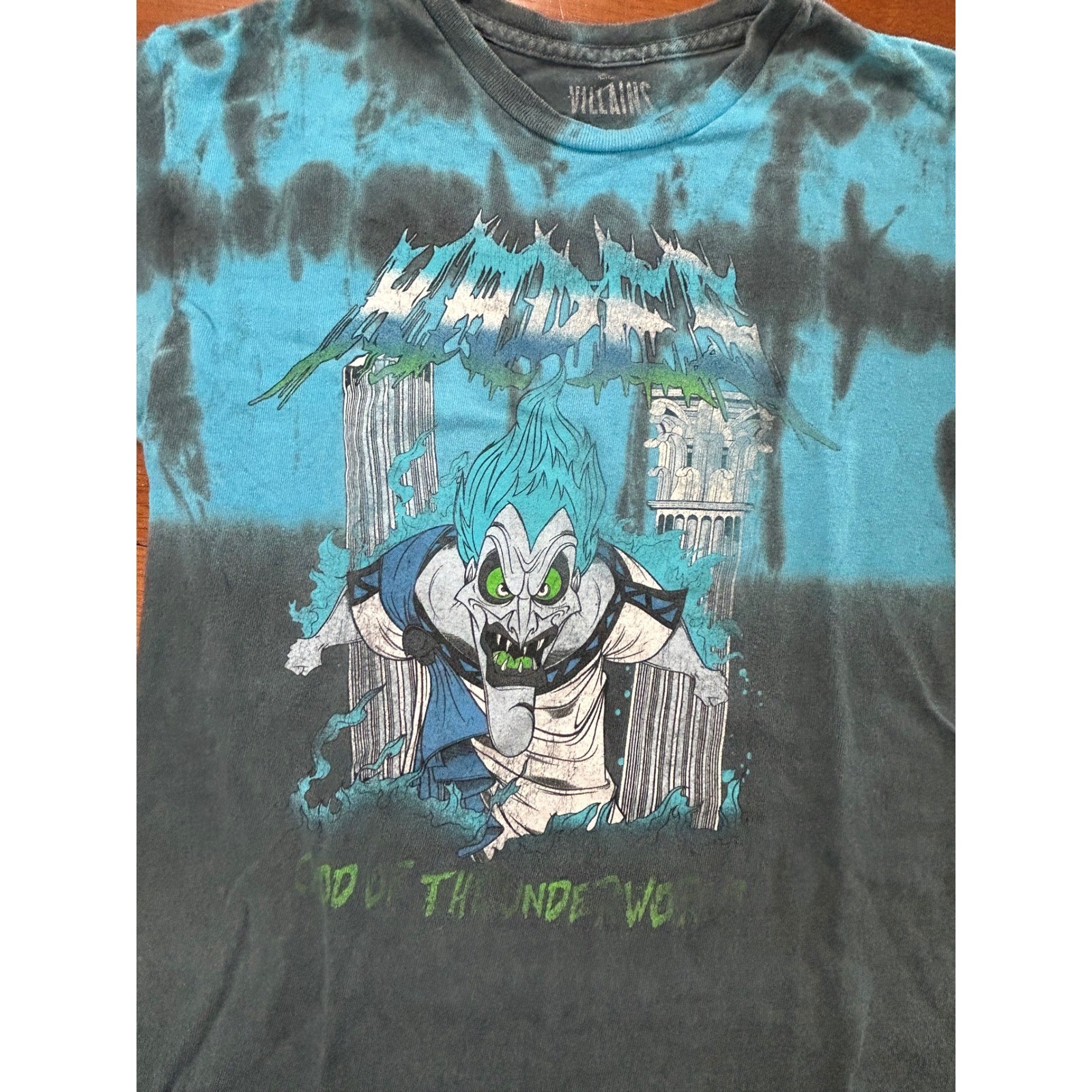 Disney Villains Hades Shirt Mens Small Blue Black Tie Dye God of the Underworld