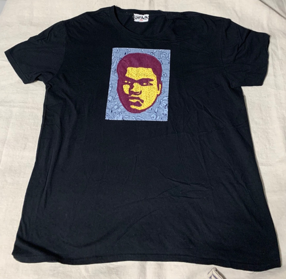 2Heads Ghana Africa Applique Muhammad Ali T-Shirt XL Boxing Streetwear gallery
