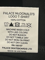 McDonald’s x Palace Collab Medium T-Shirt, Black w/ Yellow “M” New