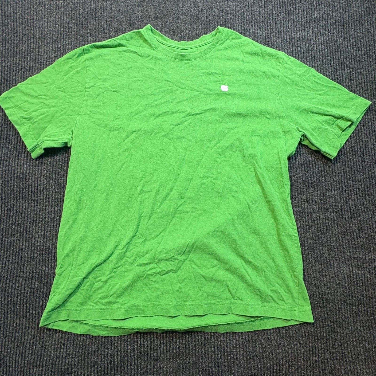 Apple T-Shirt Unisex XL Green Short Sleeve Recycled Cotton Logo Casual Tee gallery
