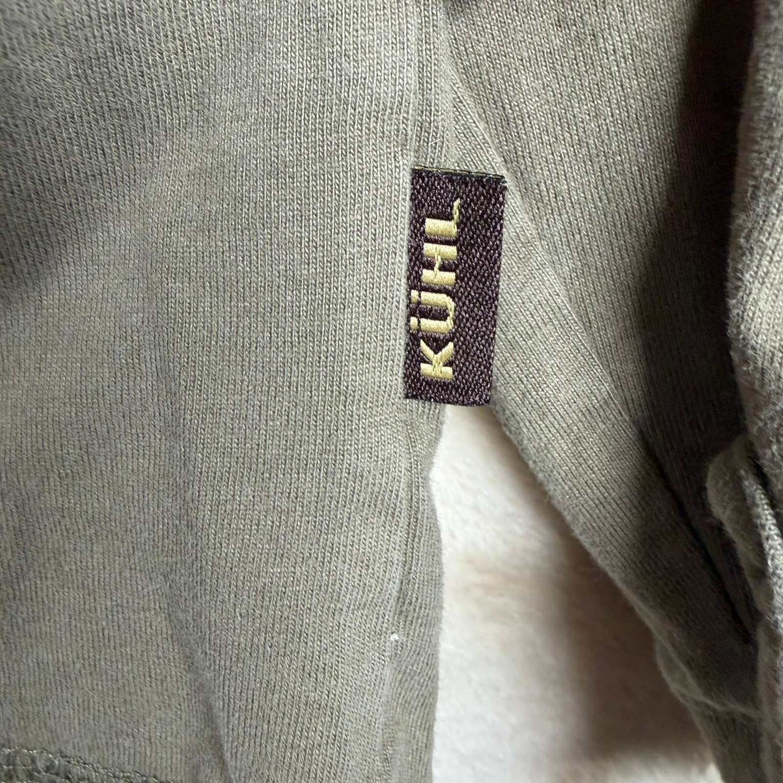 Kuhl Mens M Organic Cotton Long Sleeve Shirt Olive Green Utility Pocket Hiking gallery
