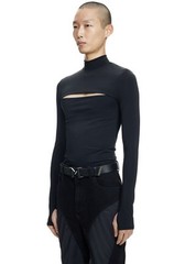 MUGLER × H&M Super-fitted Elegant Black Cut-Out Jersey Shirt Men’s Size 3XL