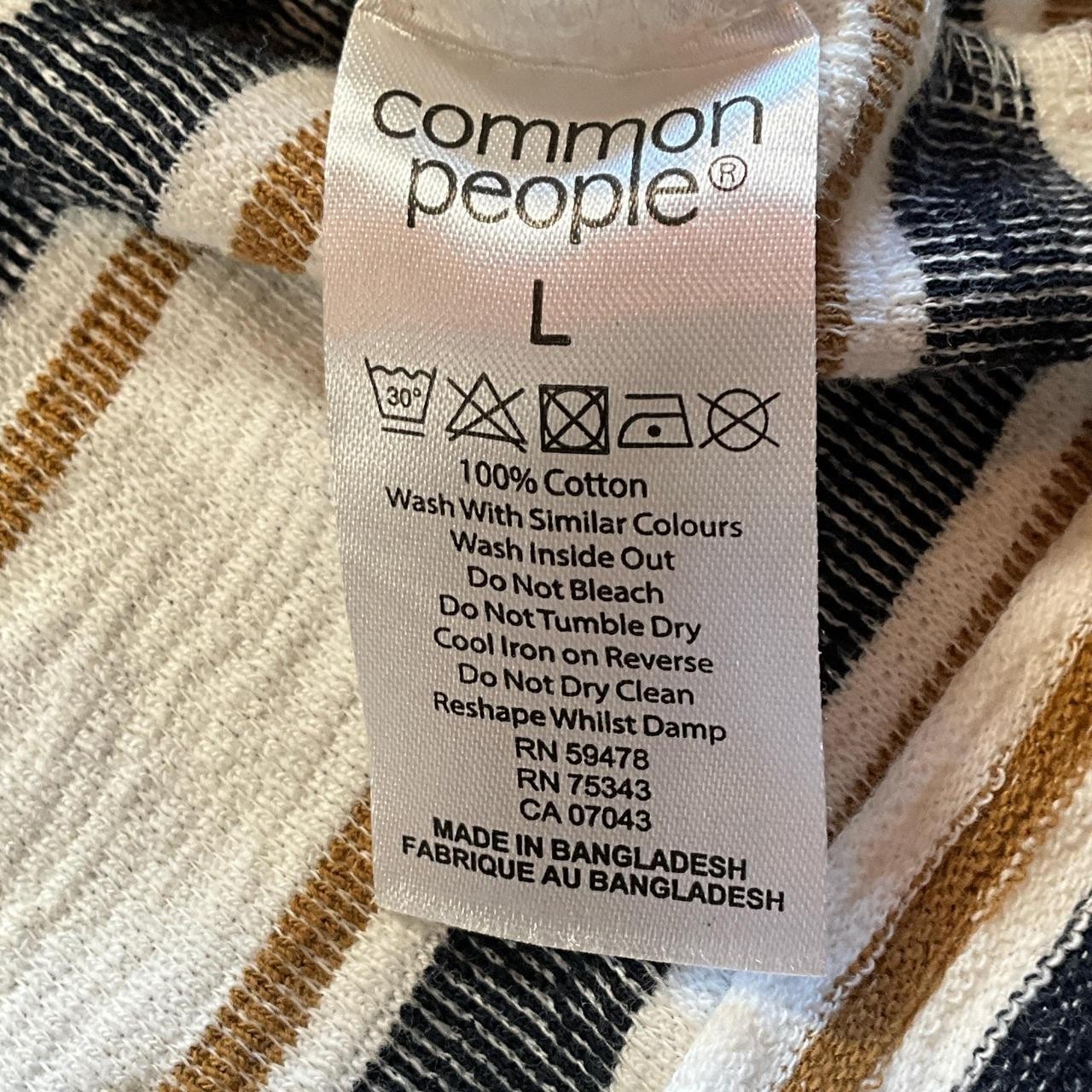 Mens Common People 100% Cotton Retro Minimalist Striped Crewneck Tee (Large) gallery