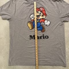 NINTENDO Super Mario Bros Size XXL Gray Jumping Graphic T-Shirt Official License