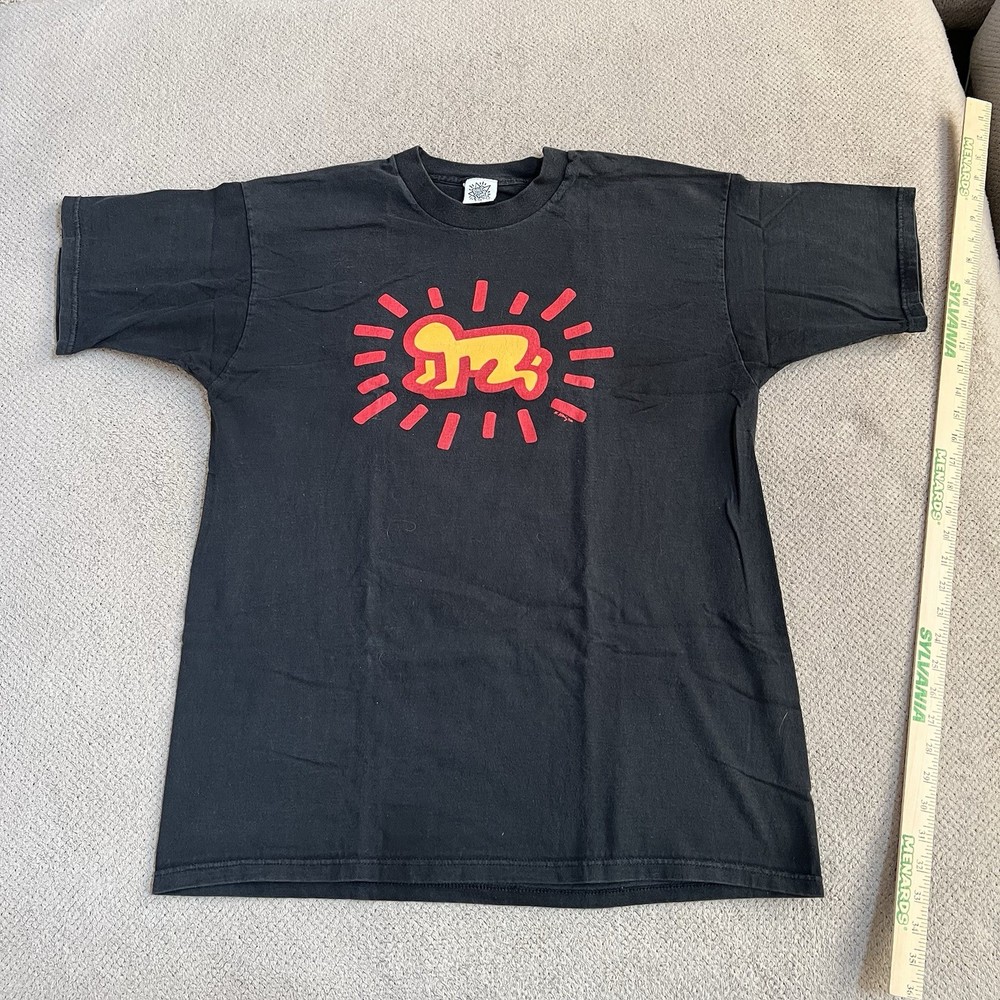 Vintage Keith Haring Barking Dog Radiant Baby Pop Shop Art Tee Shirt XL