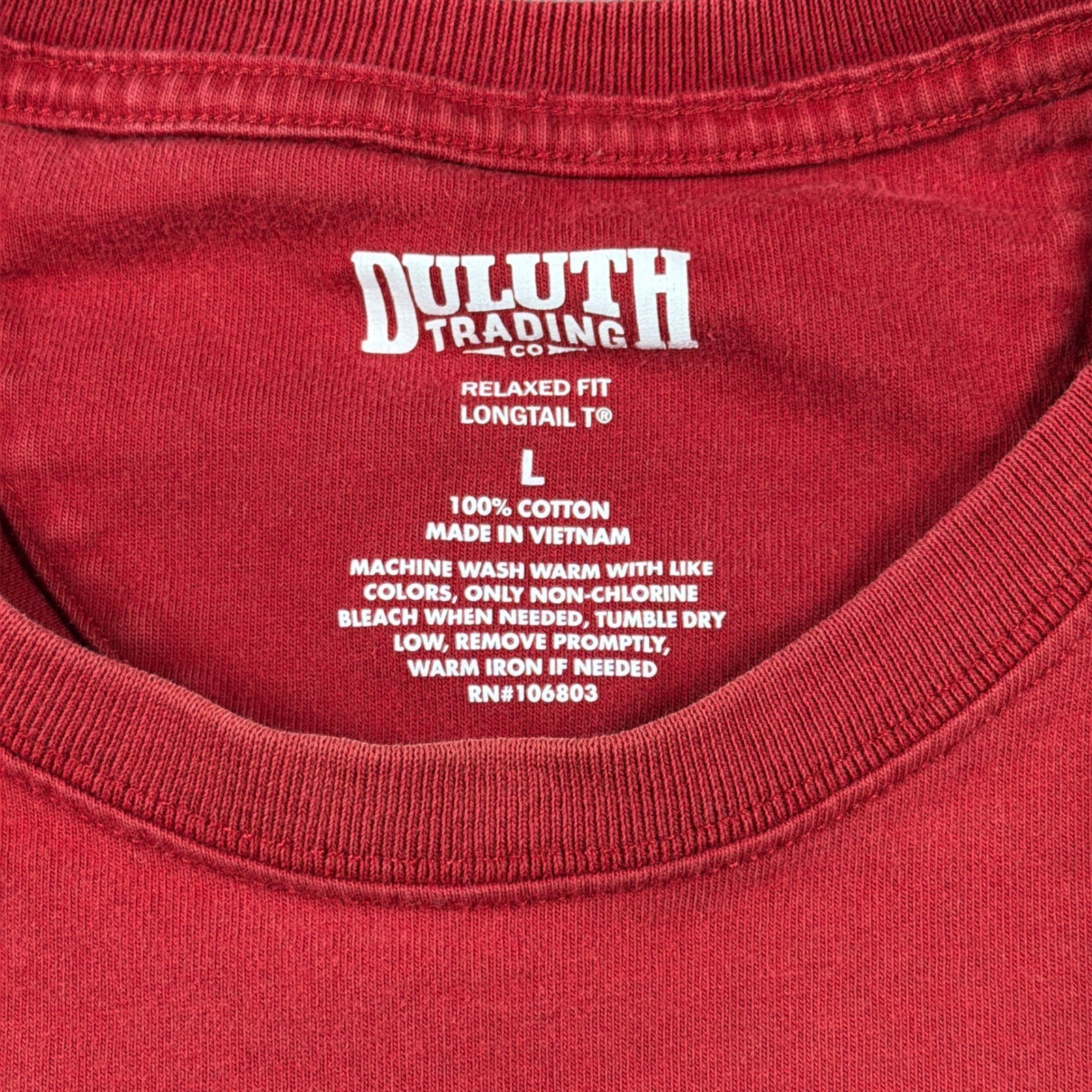 Duluth Trading Co Relaxed Fit Longtail T Shirt Mens Large Red Chest Pocket gallery