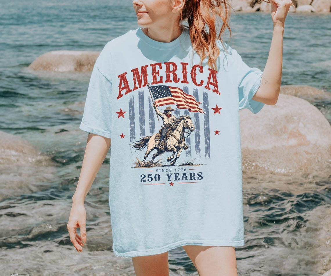 America 250th Anniversary Shirt, Western Horse 250 Years Tee, 4th of July Gift gallery