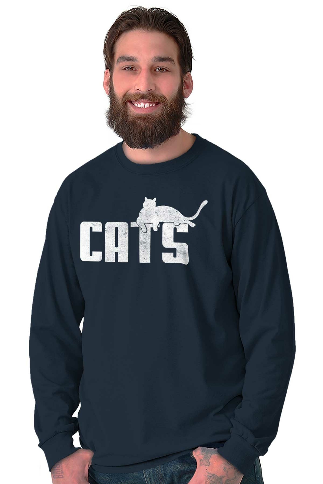 Cats Athletic Sports Classic Pet Owner Novelty Graphic Long Sleeve Tee gallery