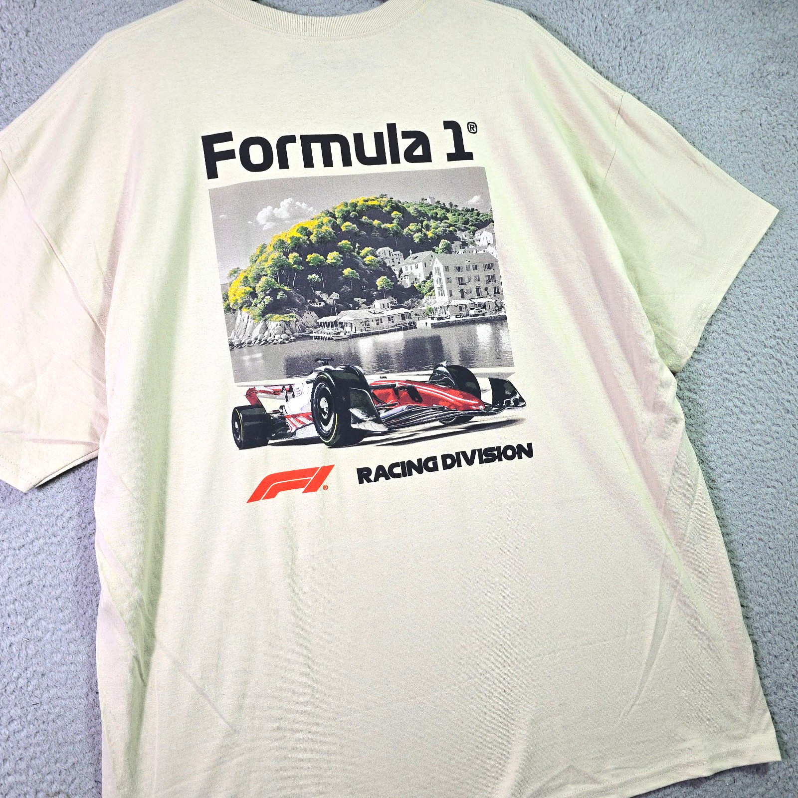 F1 Racing Formula One Shirt Mens 2XL XXL Beige Race Division Car Casual NWT gallery