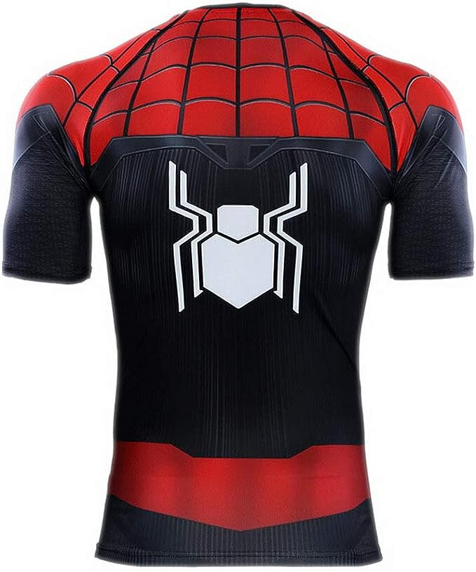 Men's T-shirts Spider Superhero Compression Tights Short Sleeve Tops Tee Gym gallery