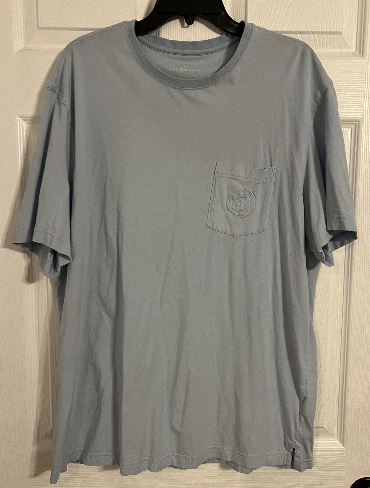 Carribean Joe Men’s Xxl Light Blue Pocket Tee With Crew Neck gallery