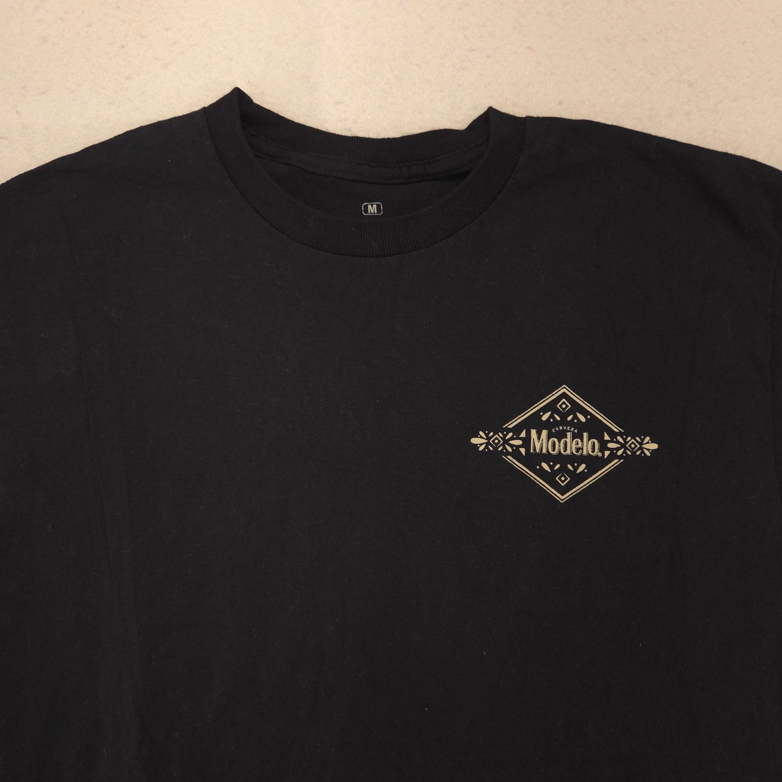 Modelo Short Sleeve Crew Neck Graphic T Shirt Mens Size Medium M Black gallery