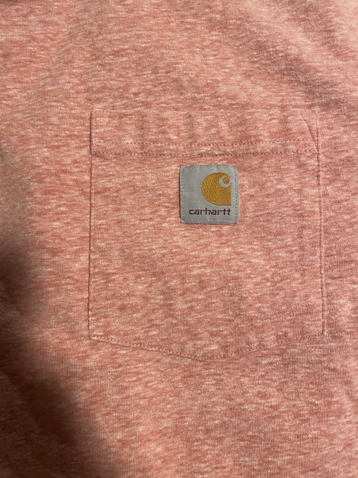 Carhartt Mens Original Fit Pocket T-Shirt Coral Heather Pink Size Medium gallery