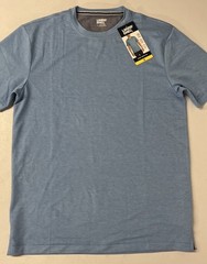 Lands End Mens Classic Fit Stretch Tee Shirt BLUE Crewneck SMALL Short Sleeve