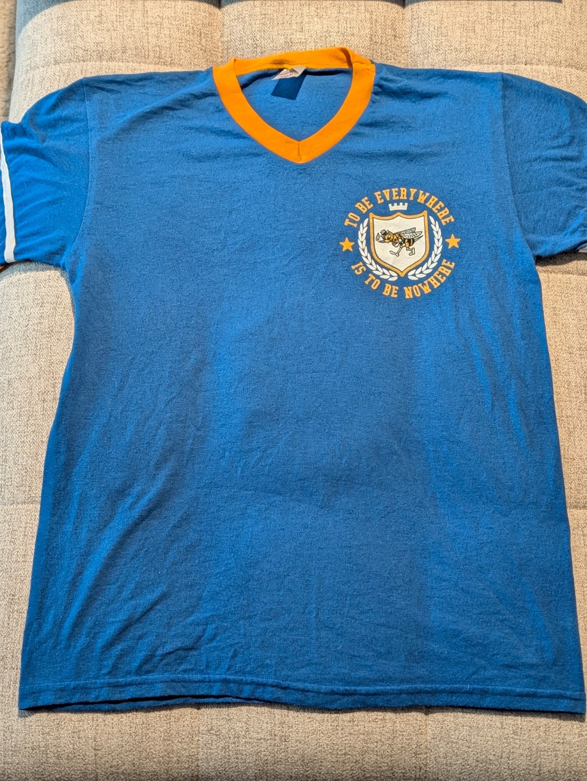 Thrice To Be Everywhere Is To Be Nowhere Varsity School Shirt Blue Medium 2016