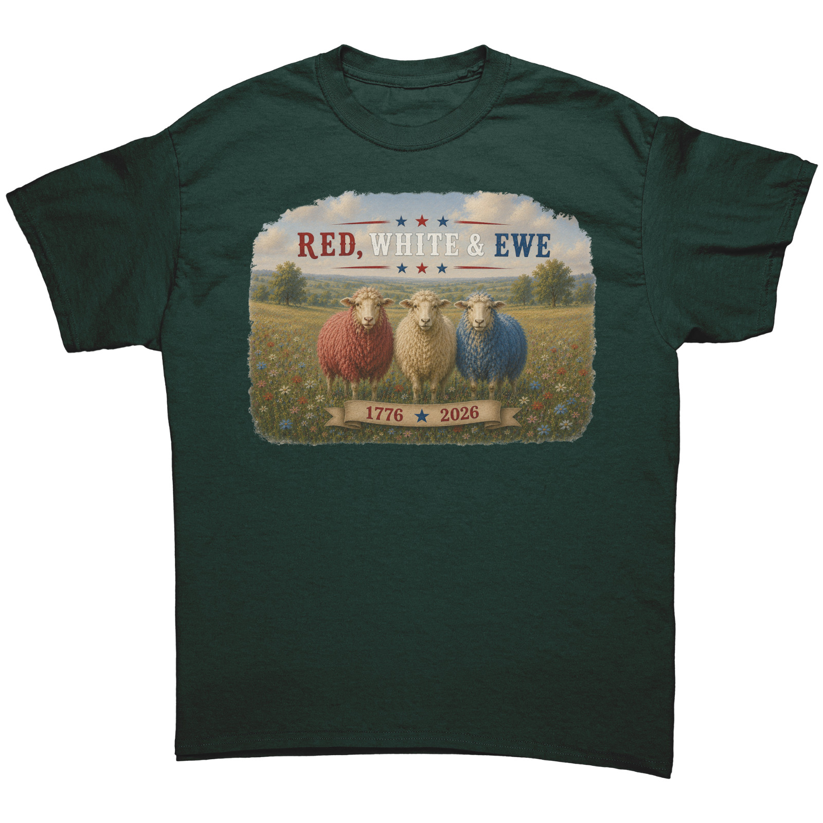 Cute Patriotic Red White & Ewe Tshirt July 4th Shirt Funny Sarcastic Sheep Tee gallery