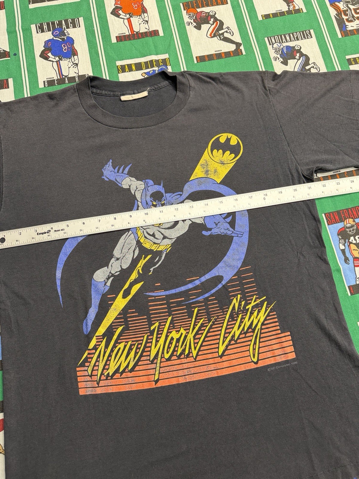 Vtg 80s Batman New York City Graphic Print Black Men's L Crew T-Shirt gallery